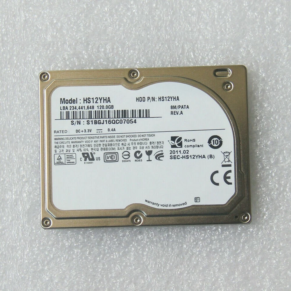 Samsung 1.8'' HS12YHA 120GB  HDD 4200RPM Internal Laptop Drive IDE - Image 1 of 1