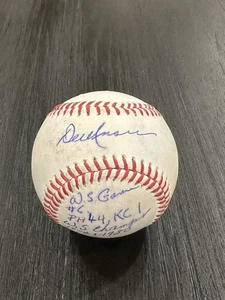 Del Unser Heavily inscribed Autographed OML Stat Baseball Signed Phillies - Picture 1 of 3