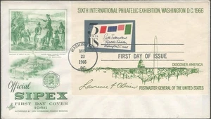 Scott 1311 FDC with Souvenir Sheet - 5 cent - 1966 - 6th Inter. Philatelic - Picture 1 of 2