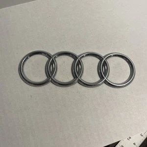 Audi Emblem  Logo Badge Chrome Used OEM 7" x 2.25" - Picture 1 of 4