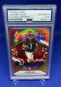 2021 Panini Phoenix Fire Burst JAMARR CHASE SIGNED PSA/DNA Auto ROOKIE RC card - Picture 1 of 1