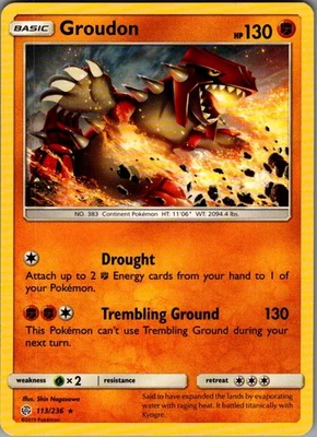 Groudon Rare SM - Cosmic Eclipse 113/236 NM - Image 1 of 2