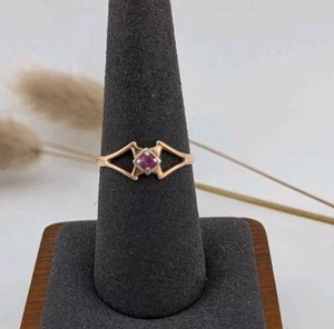 Damen Ring Russisches Rotgold 583 / 14 Karat Rubin Größe 57 - Bild 1 von 7