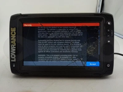 LOWRANCE ELITE 9 TI2 BOAT FISHFINDER RADAR GPS CHART PLOTTER DISPLAY SCREEN UNIT - Image 1 of 4