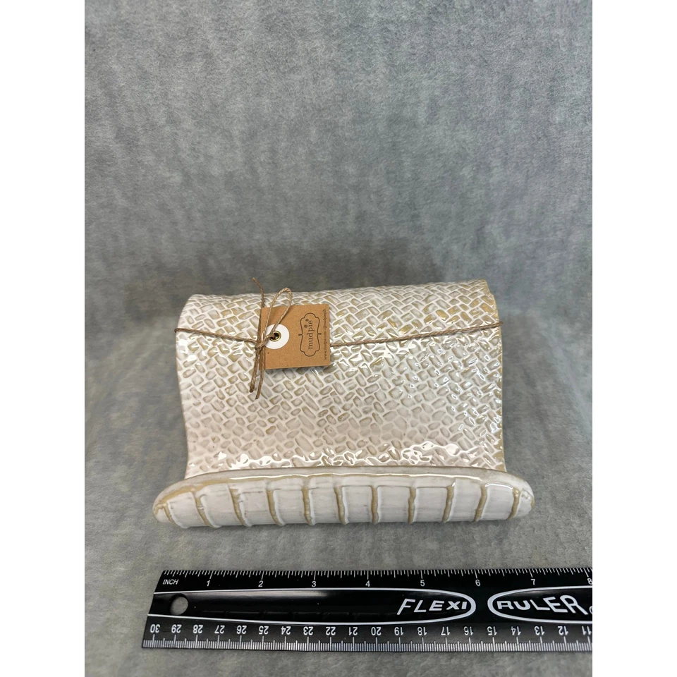 Porta-livro de receitas de cerâmica torta de lama 3" x 7" grés durável - Imagem 1 de 4