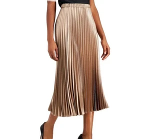 Zara B Collection Midirock Metallic Plissee Gr. S Silber Flieder - Bild 1 von 16