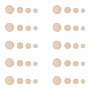 40pcs Half Round Wood Beads Unfinished Half Wood Balls Half Wood Bead Diy - Picture 1 of 12