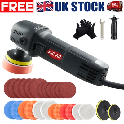 AUTIWOZ Mini Rotary Car Buffer Polisher 850W RO Sander Polishing Machine 3" 4" Pad Set