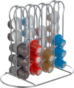 Portacapsule per Caffè in Metallo, Supporto Porta Capsule Color Argento, Accesso - Foto 1 di 13