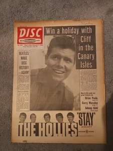 Disc Newspaper December 7th 1963 Cliff Richard & Beatles Cover - Picture 1 of 5