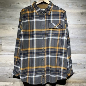Legendäres Whitetails Buck Camp Flanellhemd grau kariert Cordbesatz Gr. Medium - Bild 1 von 7