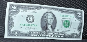 2003A Series E $2 Dollar Bill 1776 Declaration of Independence On Back - Picture 1 of 2