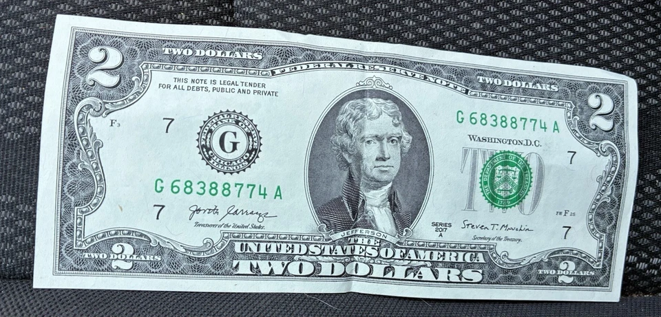 2003A Series E $2 Dollar Bill 1776 Declaration of Independence On Back - Image 1 of 2