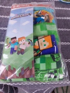 Minecraft 5 Pack Boys Briefs Size 4 - Picture 1 of 4