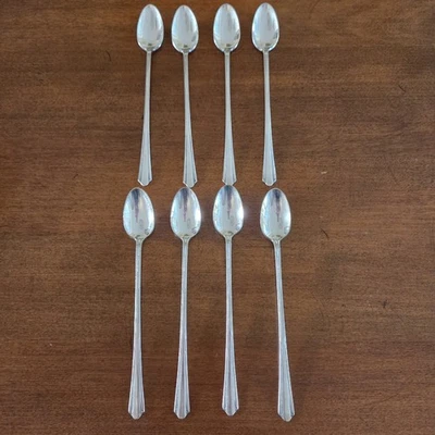 Set of 8 Holmes & Edwards Charm Pattern Iced Tea Spoons Utensil Flatware - Image 1 of 4
