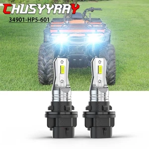 LED Headlight 2 Bulbs Lights for Honda ATV UTV Fits 34901-HP5-601 34901-HN5-M40 - Picture 1 of 12