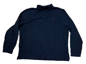 Polo Ralph Lauren Sweater Mens XL Navy 100% Cotton 1/4 Zip Pullover Pony - Picture 1 of 5