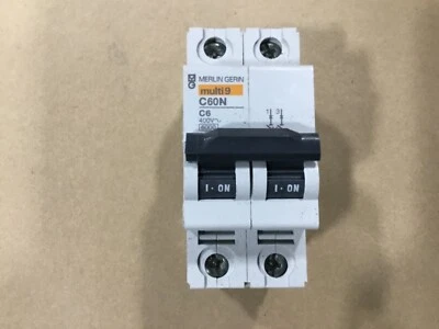 Merlin Gerin C60N C6 Circuit Breaker 6A 2 Pole C60N 2P/24335  6 Amp #25T11 - Image 1 of 3