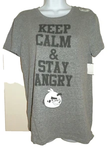 Camiseta Junior Angry Birds Keep Calm and Stay Angry Gris XL (15/17) Nueva - Imagen 1 de 2