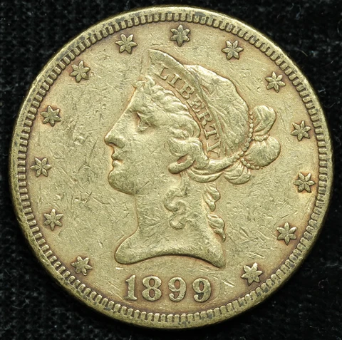 1899 S (San Francisco) $10 Liberty Head US Gold Eagle Coin Cover