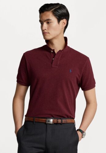 Polo Ralph Lauren Herren Slim Fit Poloshirt, Dunkelrot (Rouge), Gr. M