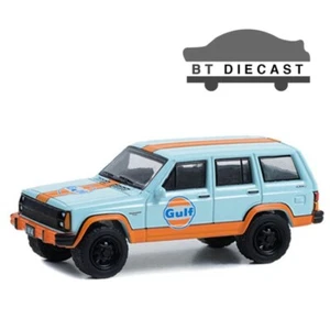 GREENLIGHT INDONESIA EXCLUSIVE 1986 JEEP CHEVROKEE WAGONEER GULF  1/64 51523 - Picture 1 of 2