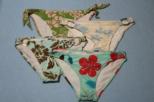 NEW 4 Lot Bikini Bottoms Olive Pink Teal Blue White Gold M See Measurements* - Picture 1 of 21