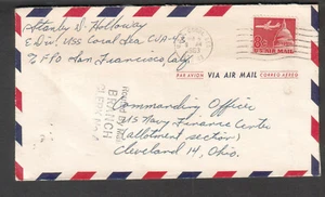 1963 cover Stanley D Holloway E Div USS Coral Sea CVA-43 to Navy/branch clerk 4 - Picture 1 of 1