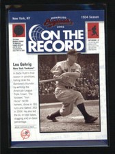 LOU GEHRIG 2002 DONRUSS ORIGINALS ON THE RECORD #144/800 AF5818