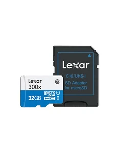 Carte Mémoire 32 Go LEXAR Micro SDHC + Adapt SD [Mémoire] UHS-I 300 x 45 Mo-s - Photo 1 sur 2