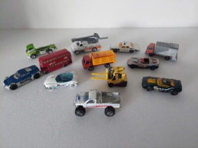 matchbox hot wheels job lot X12 Vehicles, Forklift, Pickup, Police Collection 33 - Image 1 of 4