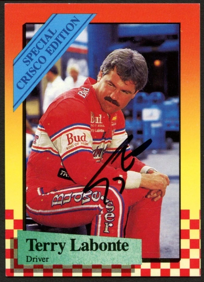 Tarjeta coleccionable Terry Labonte #7 firmada autógrafa 1989 edición MAXX Crisco Foto 1 de 1