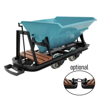 Kipplore mit Bremserbühne Grubenhunt Feldbahnwagen mintgrün Spur-G als Bausatz - Bild 1 von 4