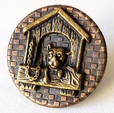 In The Dog House…Vintage Metal Picture Button…1&1/6"