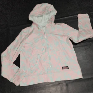 Vineyard Vines Girls Pink Blue Bougainvillea Printed Full Zip Hoodie Jacket Lg - Picture 1 of 5