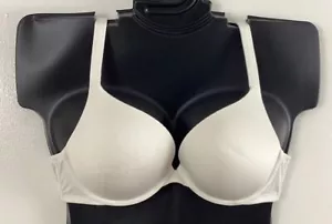42B Vintage Nylon Boost Plunge Bra Ivory Cacique Lane Bryant (Selling As Is) - Picture 1 of 13