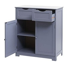 Credenza Comò armadio con 2 cassetti e 2 ante per Cucina e ingresso in legno