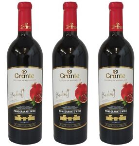 3 Flaschen Granatapfelwein mild, Grante, halbsüß, Fruchtwein, 11% vol. - 3x0,75L