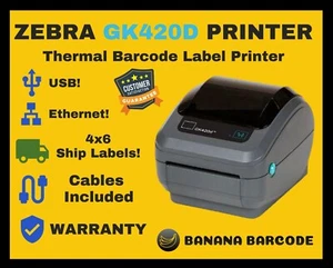 ✅Zebra GK420D Direct Thermal Barcode Label Printer USB GK42-202510-000!🔥⭐ - Picture 1 of 14