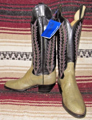 Botas de Vaquero Mujer Vintage Panhandle Delgadas Tostadas/Negras Lagarto 5.5 B NUEVAS con Caja Foto 1 de 4