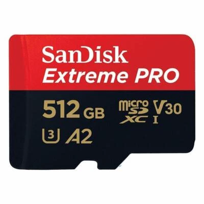 512GB Scheda Di Memoria Micro SD SanDisk Extreme Pro SDXC A2 U3 Class 10 100MB/s