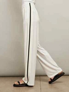 Neu mit Etikett Norma Kamali Boyfriend-Jogginghose mit Seitenstreifen Gr. L schneeweiß versetzte Streifen - Bild 1 von 9