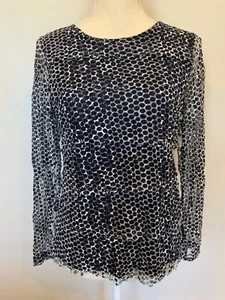 CHICOS Mujer Talla 0 Negro Manga Larga Pullover Multi Niveles Frontal Top NUEVO - Imagen 1 de 6