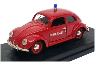 Rio Models 1/43 Scale SL005 - Volkswagen Beetle Feuerwehr Fire Car - Red - Photo 1/4