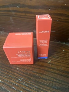 Lote de máscaras para dormir labiales LANEIGE CAÑA DE CARAMELO MENTA Y BÁLSAMO BRILLANTE EDICIÓN LIMITADA - Imagen 1 de 8
