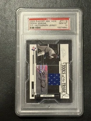 2005 Playoff Absolute Memorabilia Fergie Jenkins Game Used Jersey Auto /5 PSA 10 - Image 1 of 2