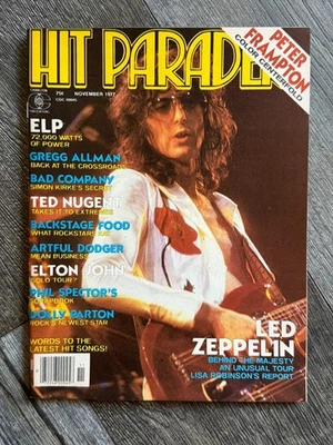 HIT PARADER Magazine Nov 1977 Led Zeppelin Page Vintage Kiss Aucoin Ad Frampton - Image 1 of 4