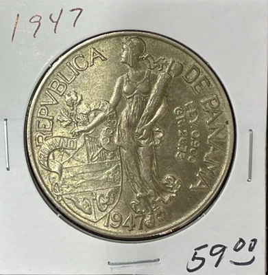 1947 Panama Balboa Silver Coin *High Grade* - Image 1 of 2