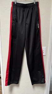 REEBOK BOYS SIZE LARGE (14-16) ACTIVE Track SWEATPANTS PANTS BLACK/RED 30" L - Picture 1 of 7