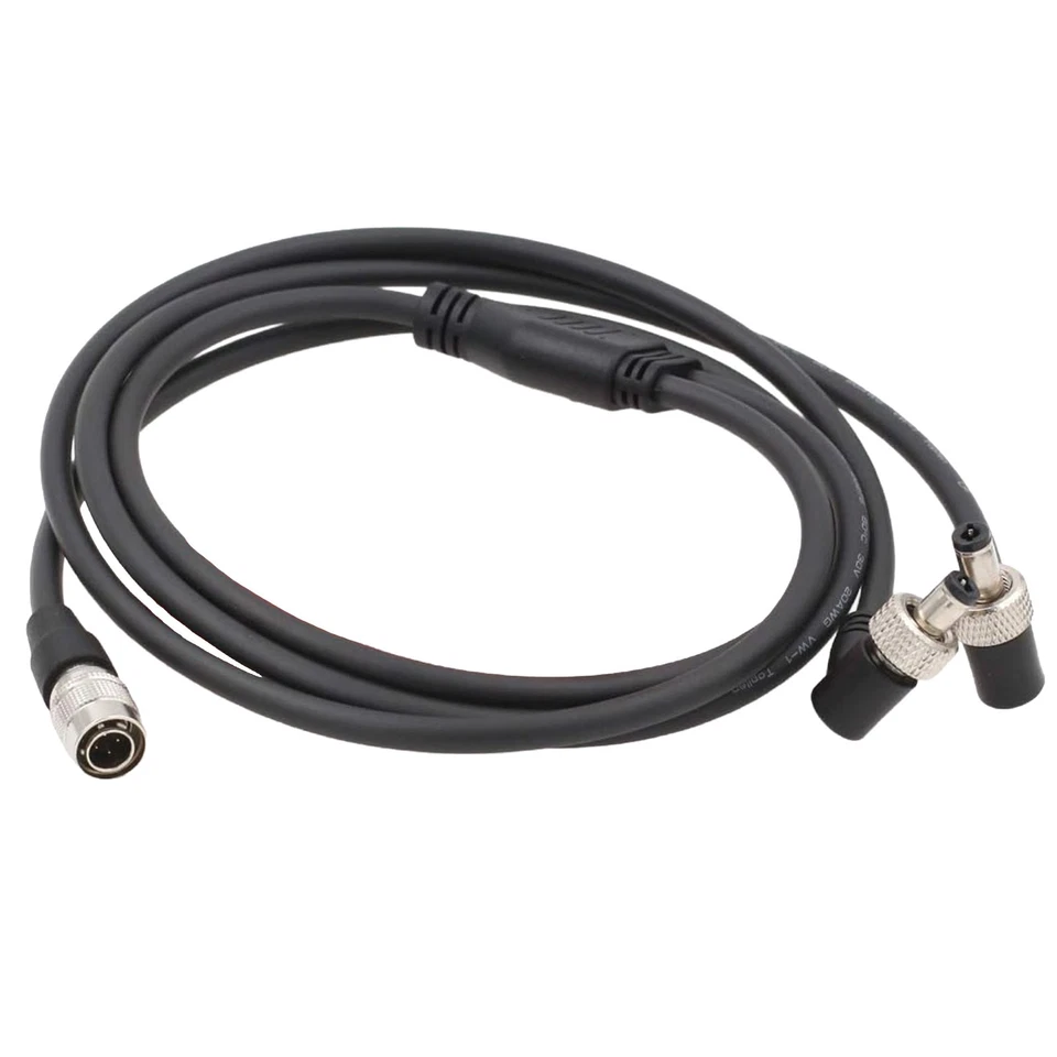 Power Cable for Lectrosonics Receivers Hirose 4Pin Male to Dual Lock DC2.5 Cable - Image 1 of 3